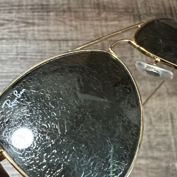Ray-Ban Jr Gold and Black Aviator Sunglasses with Brown Case - Picture 9 of 13